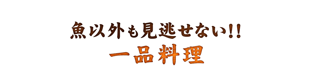 魚以外も見逃せない！！一品料理 